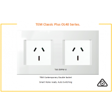 TAS Double  Socket Set-Polar White-Line-Contemporary